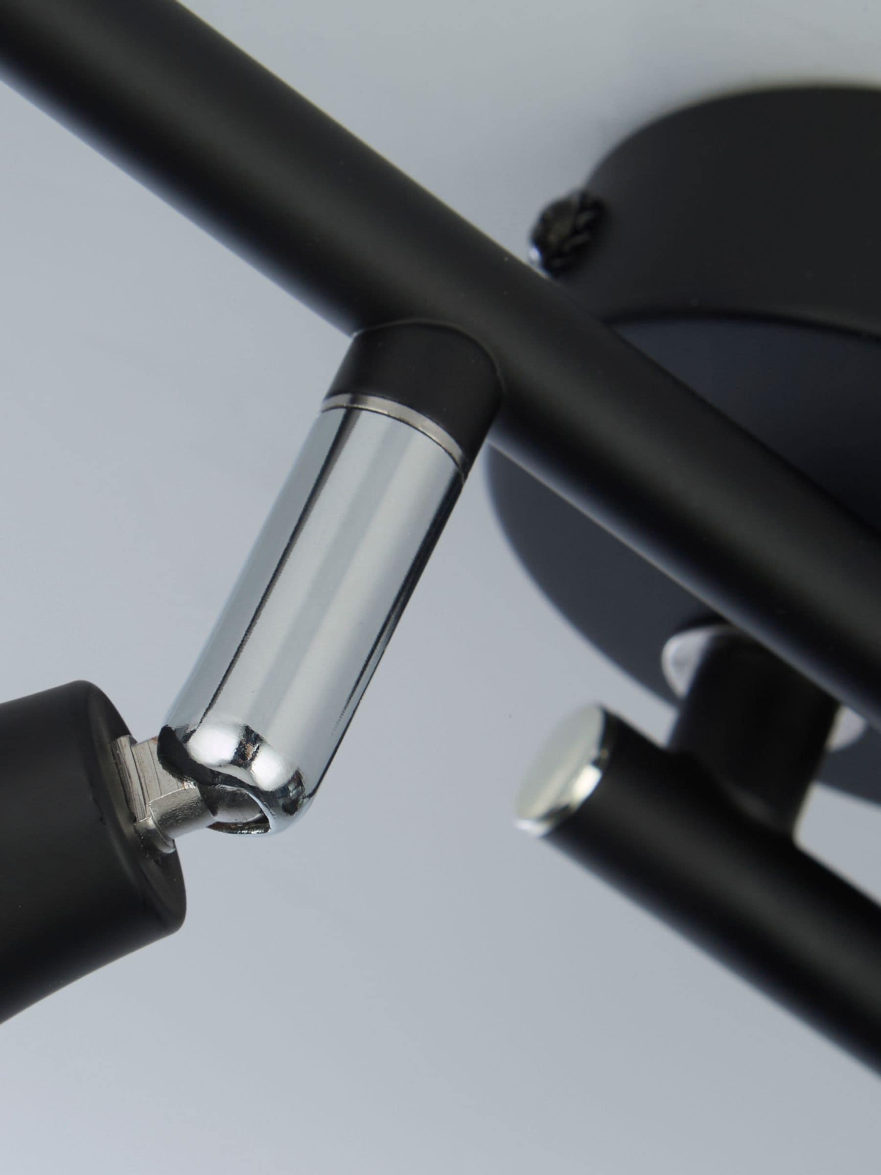 Searchlight Focus 4 ceiling light black chrome, imported from the UK