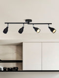 Searchlight Focus 4 ceiling light black chrome, imported from the UK