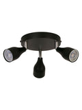 Searchlight Astro 3-light black and chrome ceiling spotlight, UK version