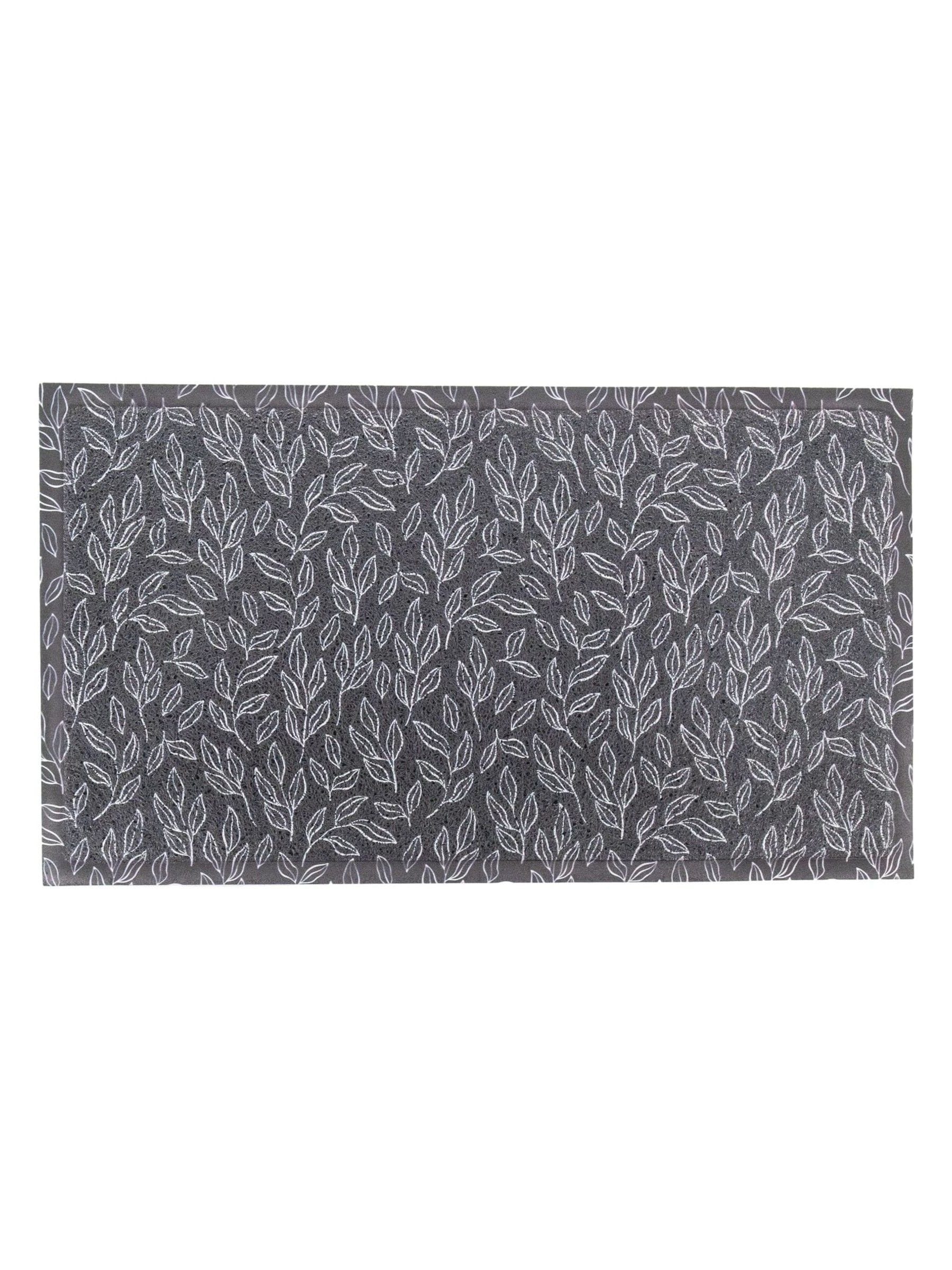 Artsy Mats navy leaf pattern doormat 70x40cm - British product