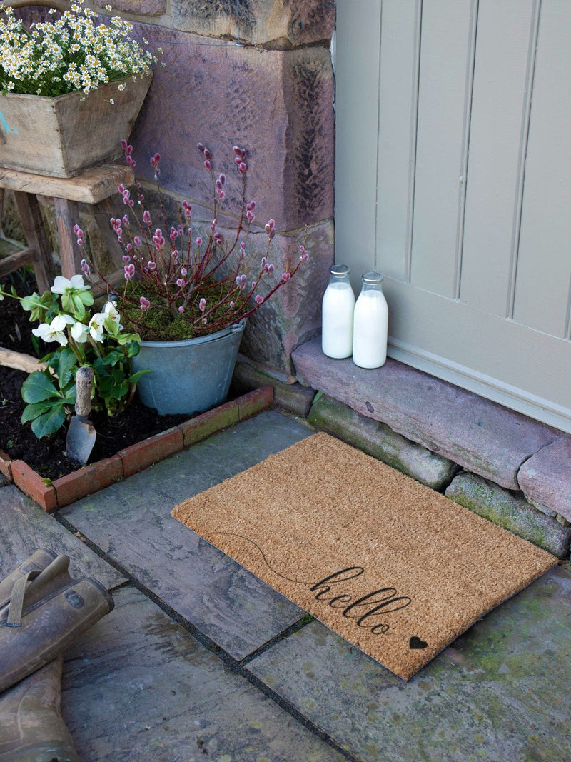 Artsy Mats Hello Scribble Heart doormat 60x40cm - British product
