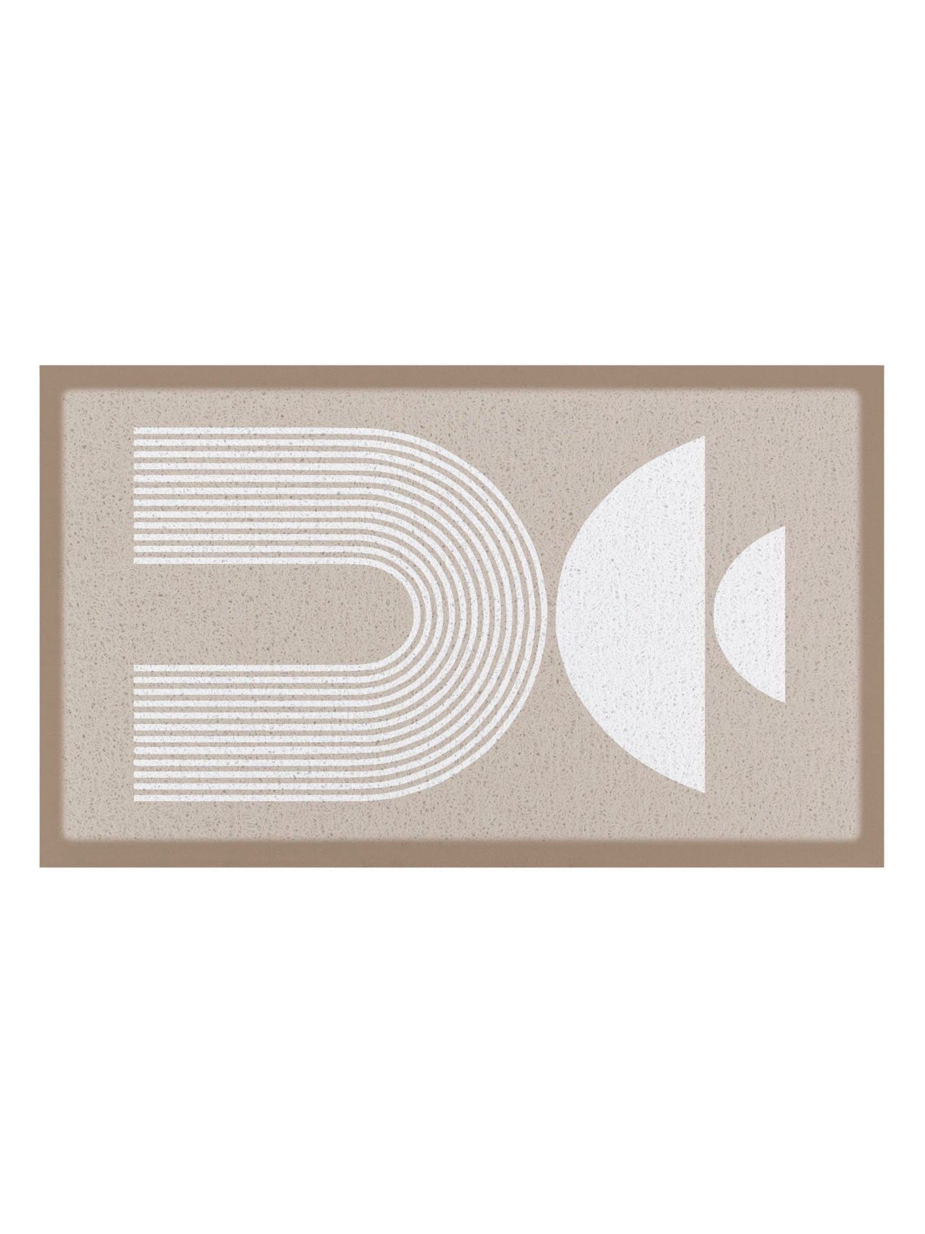 Artsy Mats beige half moon abstract doormat 70x40cm - British product