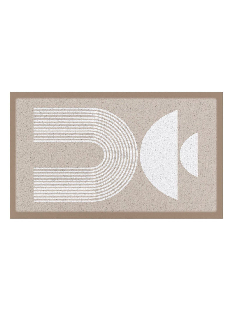 Artsy Mats beige half moon abstract doormat 70x40cm - British product