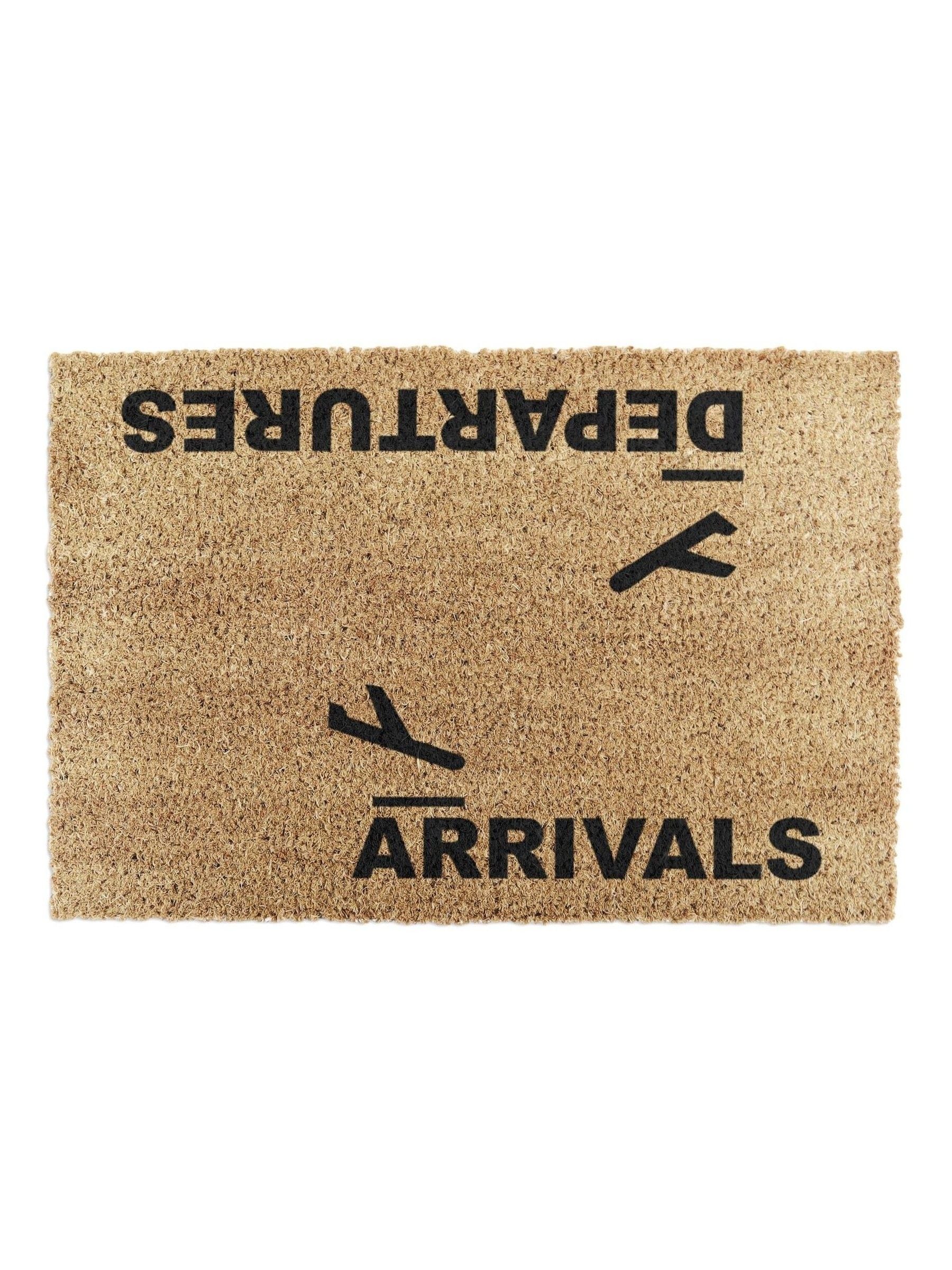 Artsy Arrivals and Departures doormat 60x40cm - British product