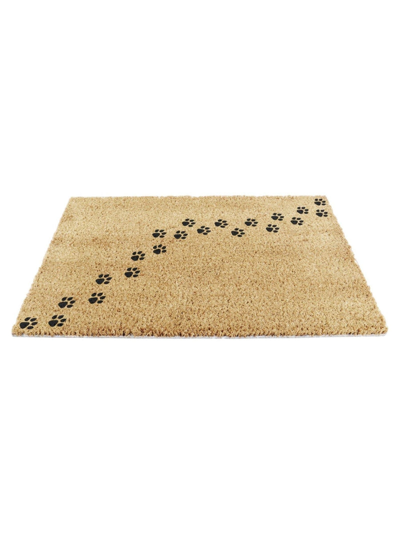 Artsy Mats natural black paw print doormat 60x40cm - British product