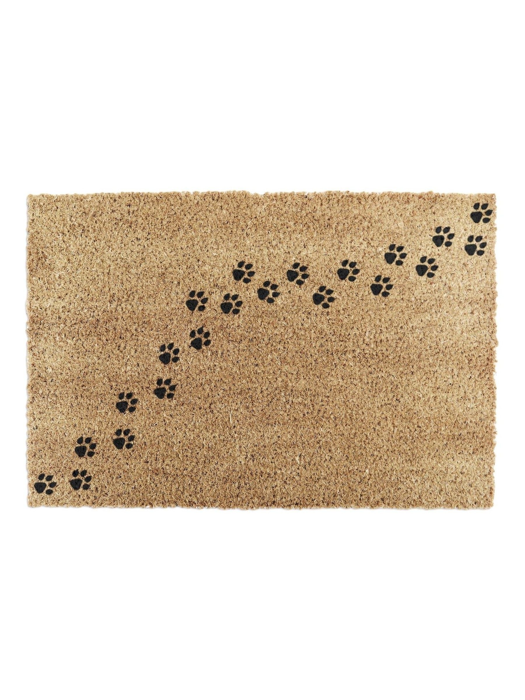 Artsy Mats natural black paw print doormat 60x40cm - British product