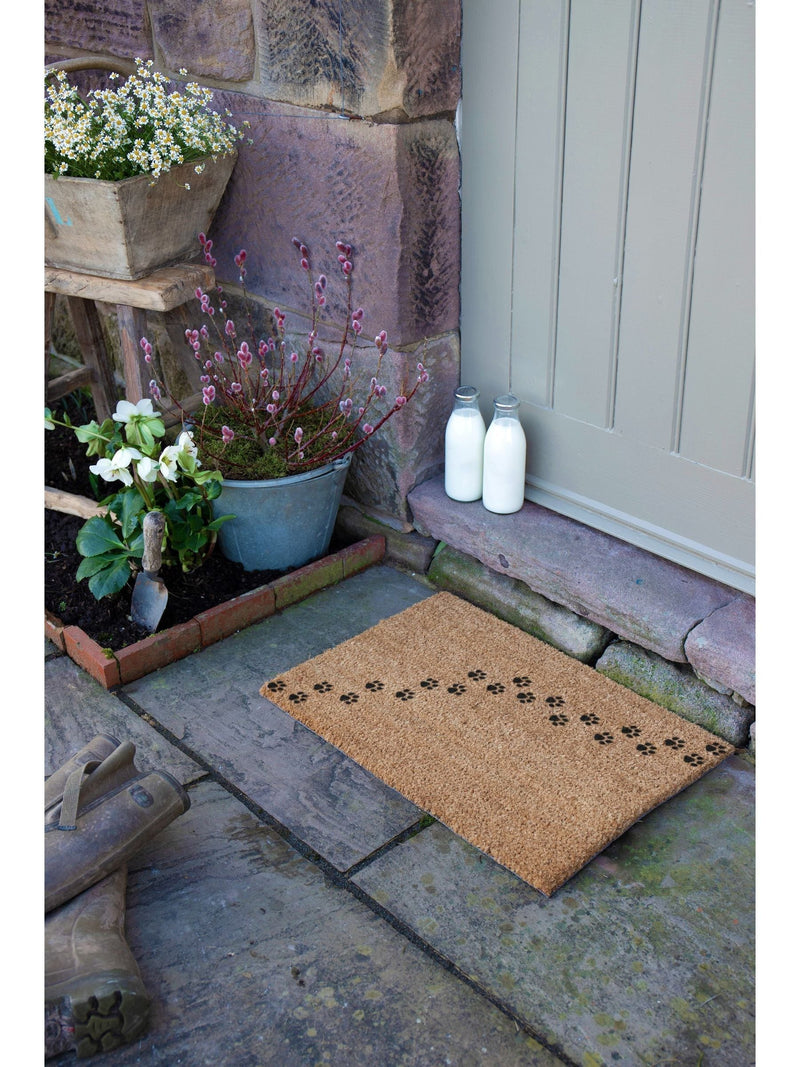 Artsy Mats natural black paw print doormat 60x40cm - British product