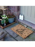 Artsy Oh Hello doormat coconut fibre non-slip PVC backing 60x40cm, UK version