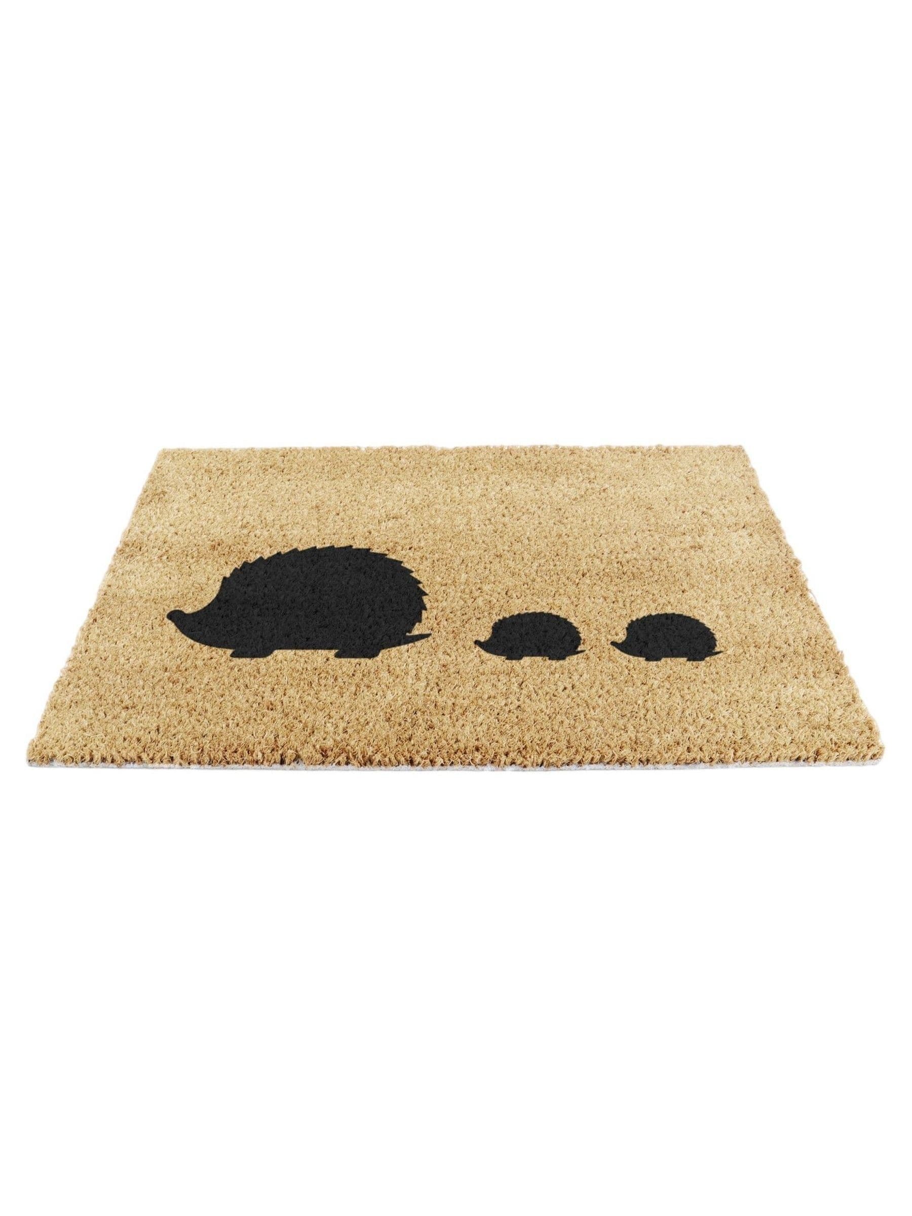 Artsy Mats hedgehog family doormat 60cm x 40cm - British product