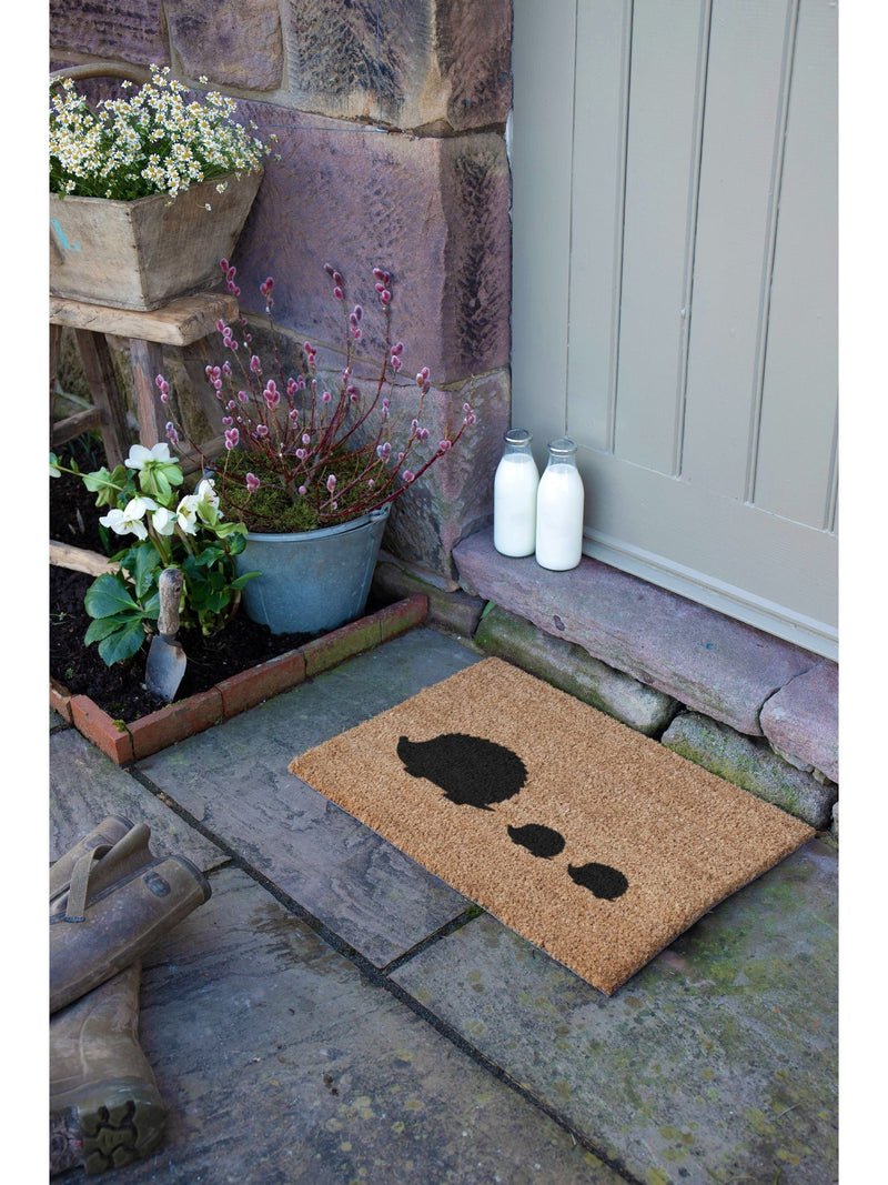 Artsy Mats hedgehog family doormat 60cm x 40cm - British product