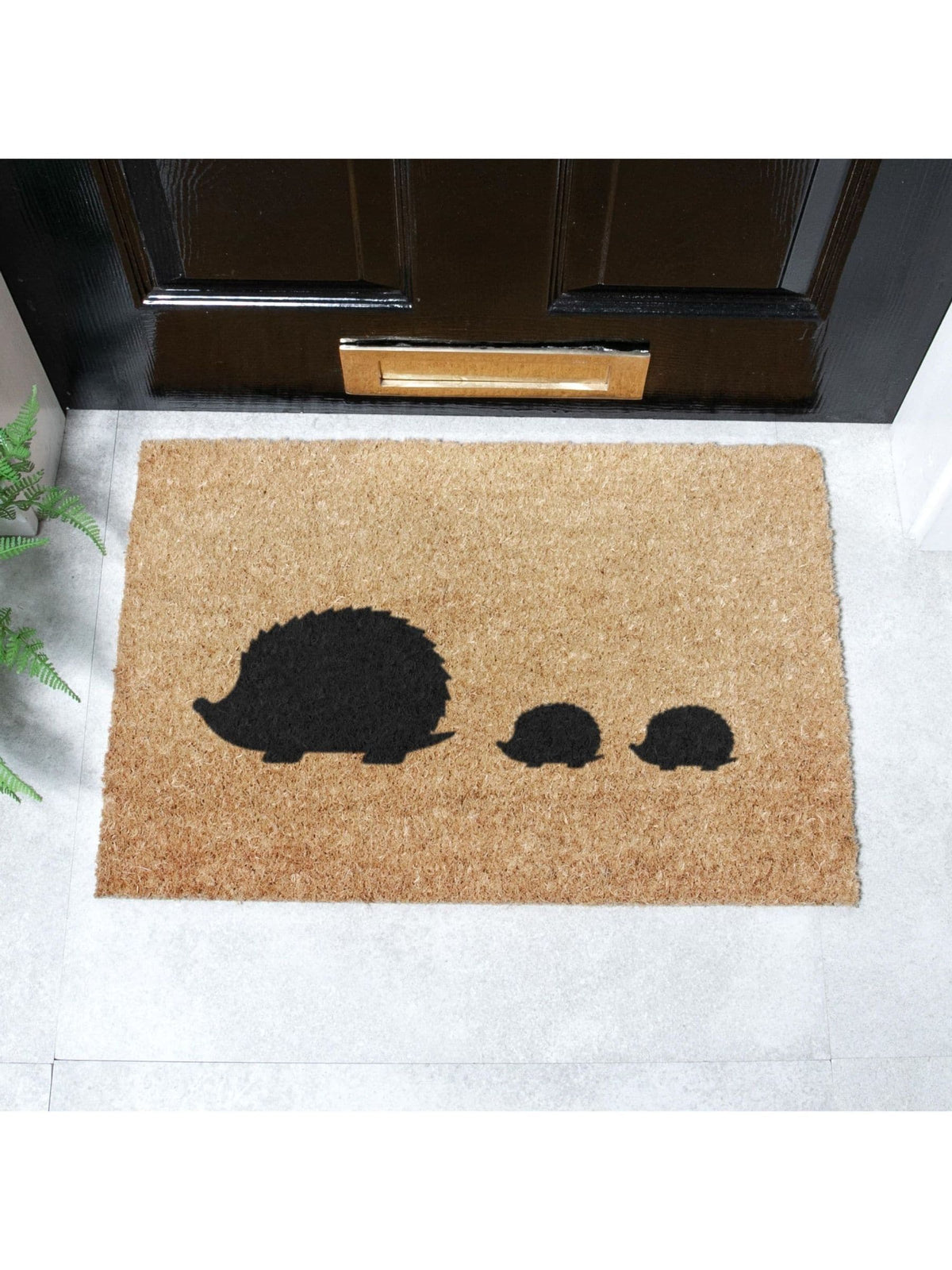 Artsy Mats hedgehog family doormat 60cm x 40cm - British product