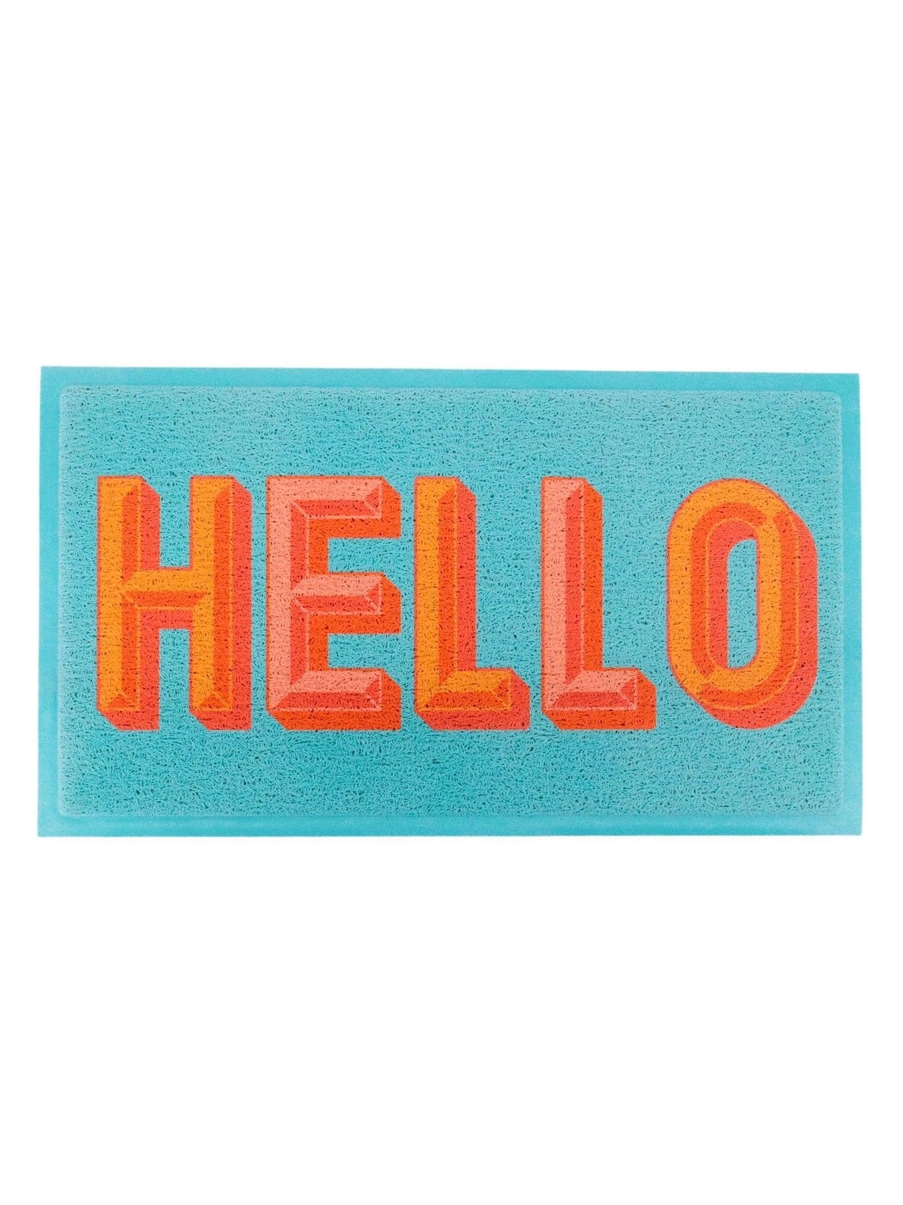 Artsy Mats Blue Hello doormat (British brand)