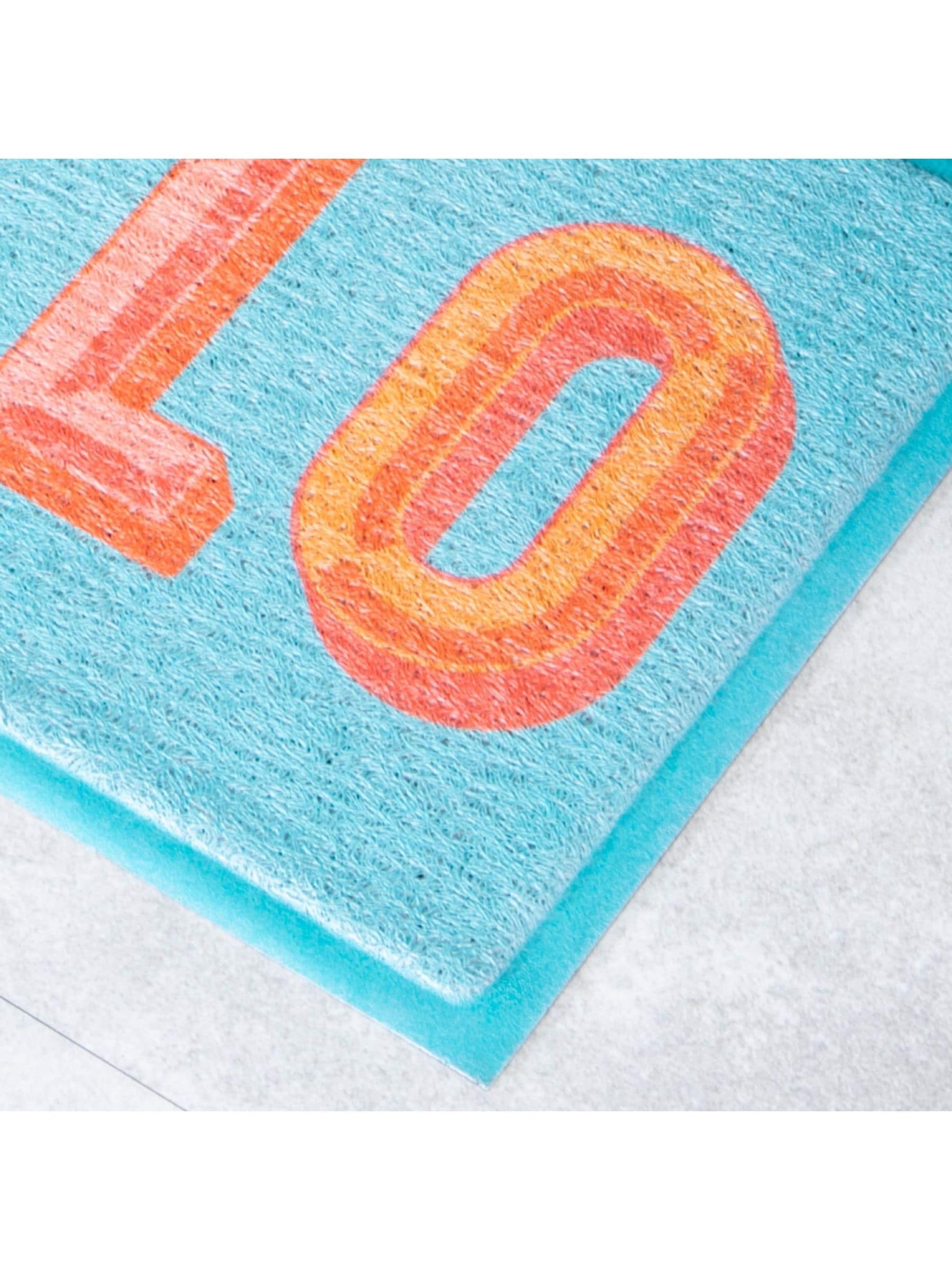 Artsy Mats Blue Hello doormat (British brand)