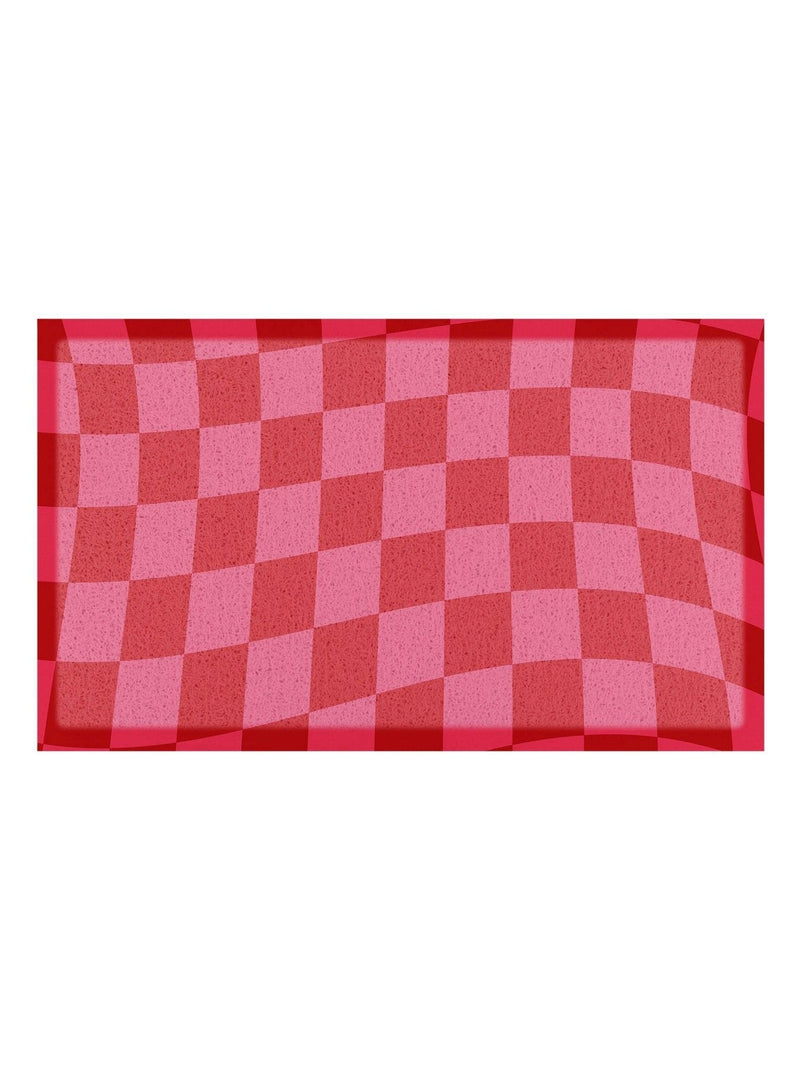 Artsy Mats doormat fuchsia wavy checkerboard 70x40cm (British brand)