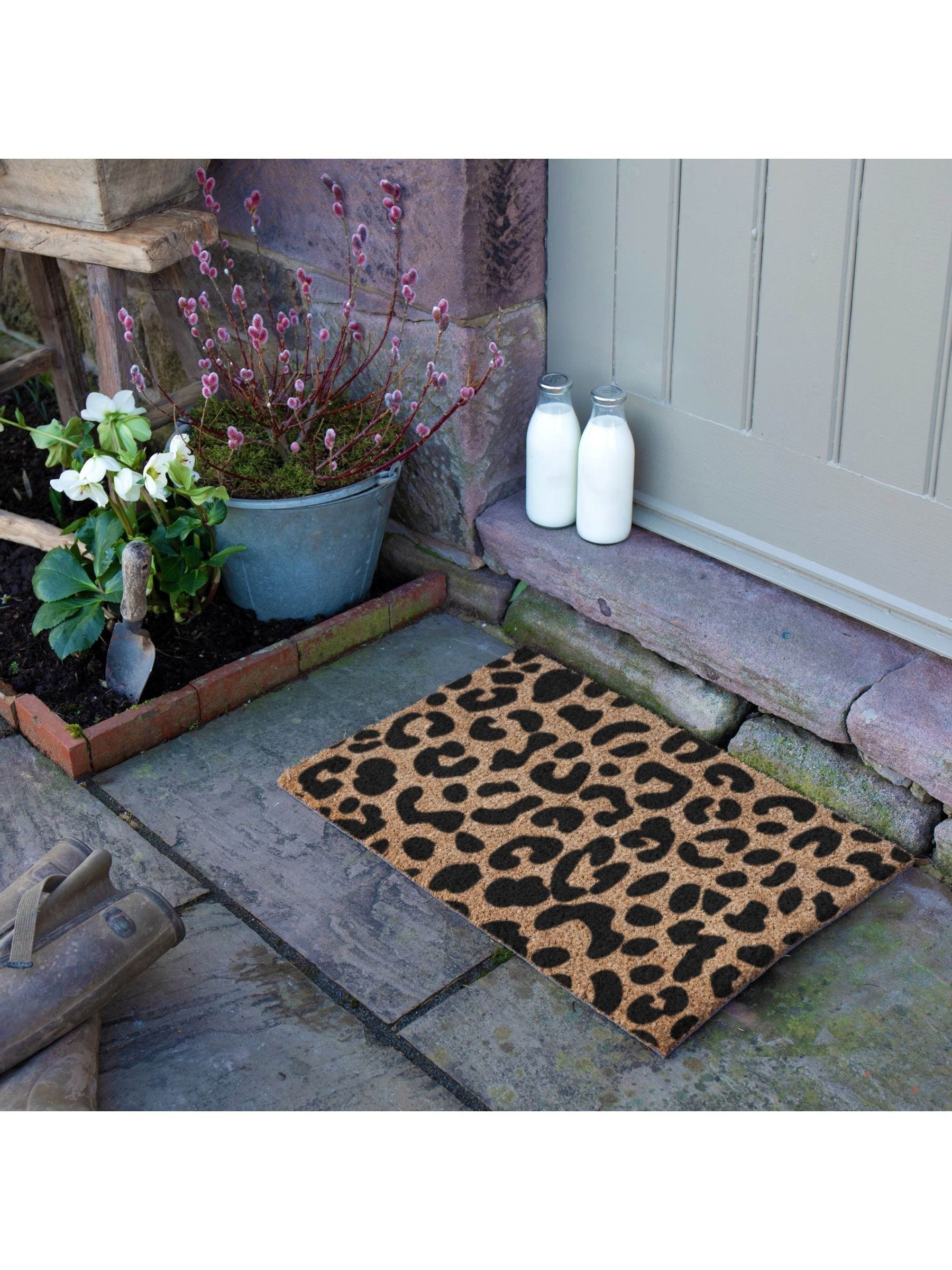 Artsy Mats leopard print doormat 60x40cm, imported from the UK