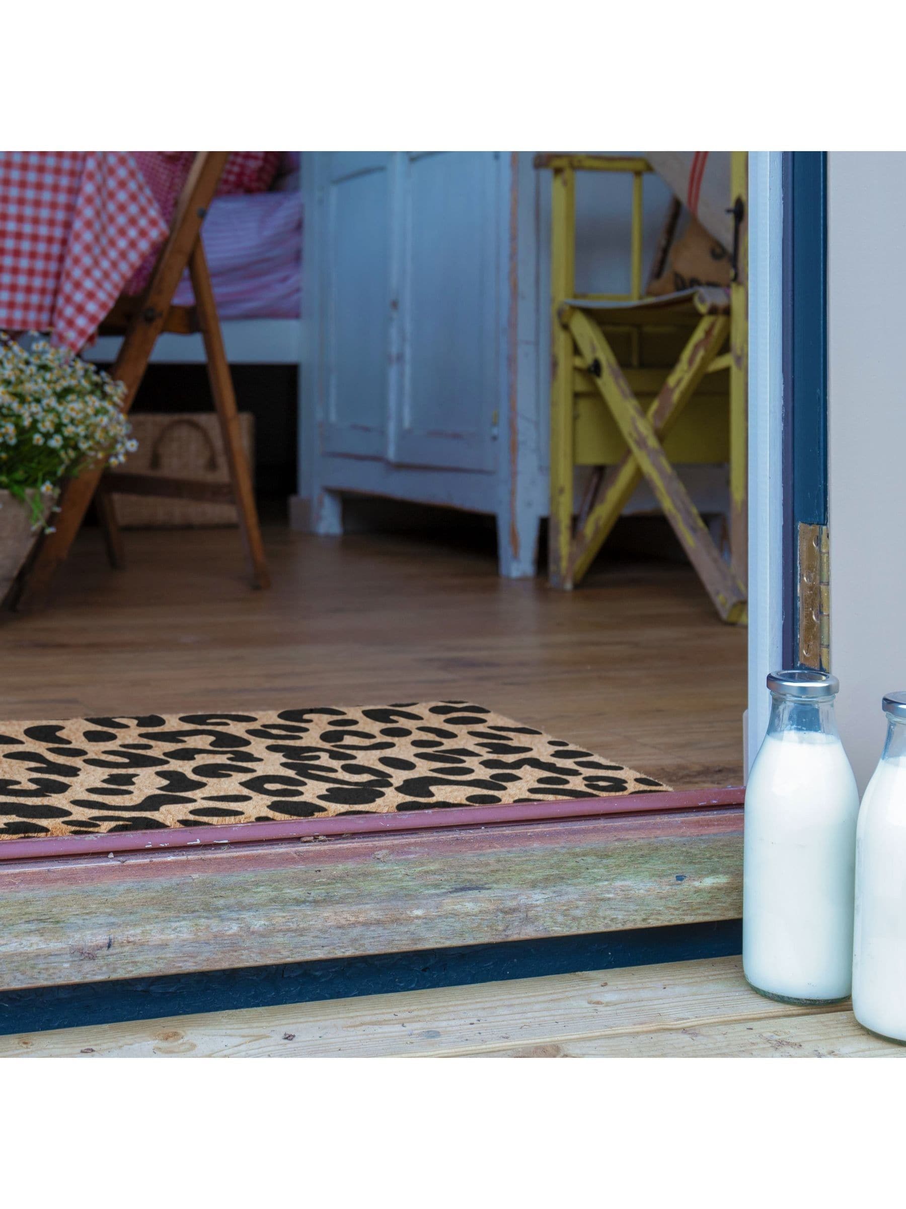 Artsy Mats leopard print doormat 60x40cm, imported from the UK