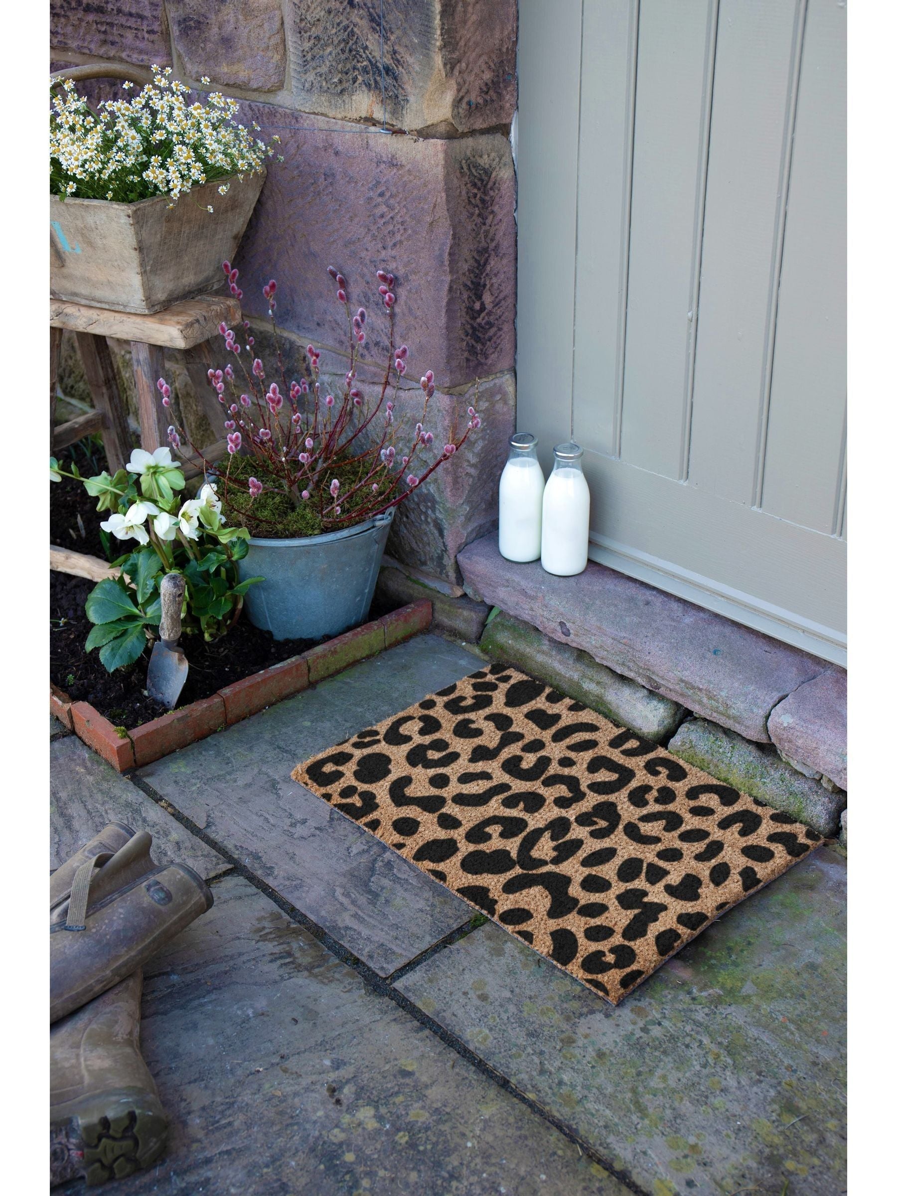 Artsy Mats leopard print doormat 60x40cm, imported from the UK