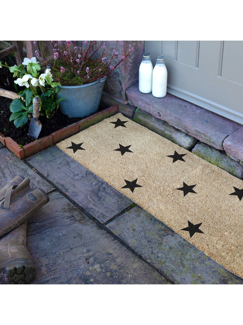 Artsy Mats doormat natural and black multi stars 120x40cm, UK version