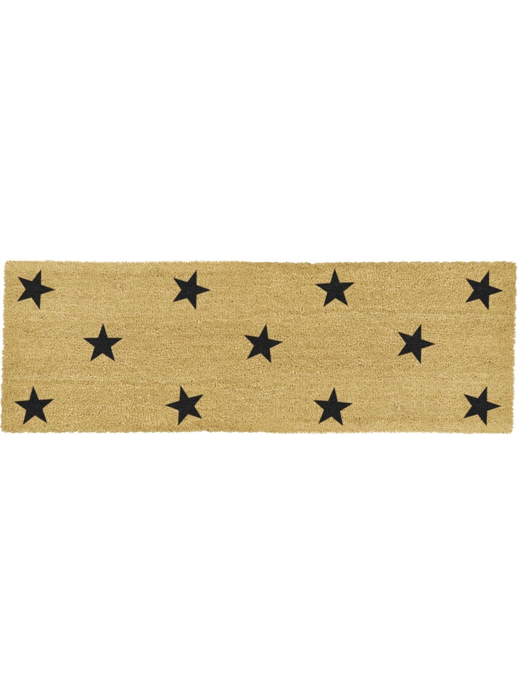 Artsy Mats doormat natural and black multi stars 120x40cm, UK version