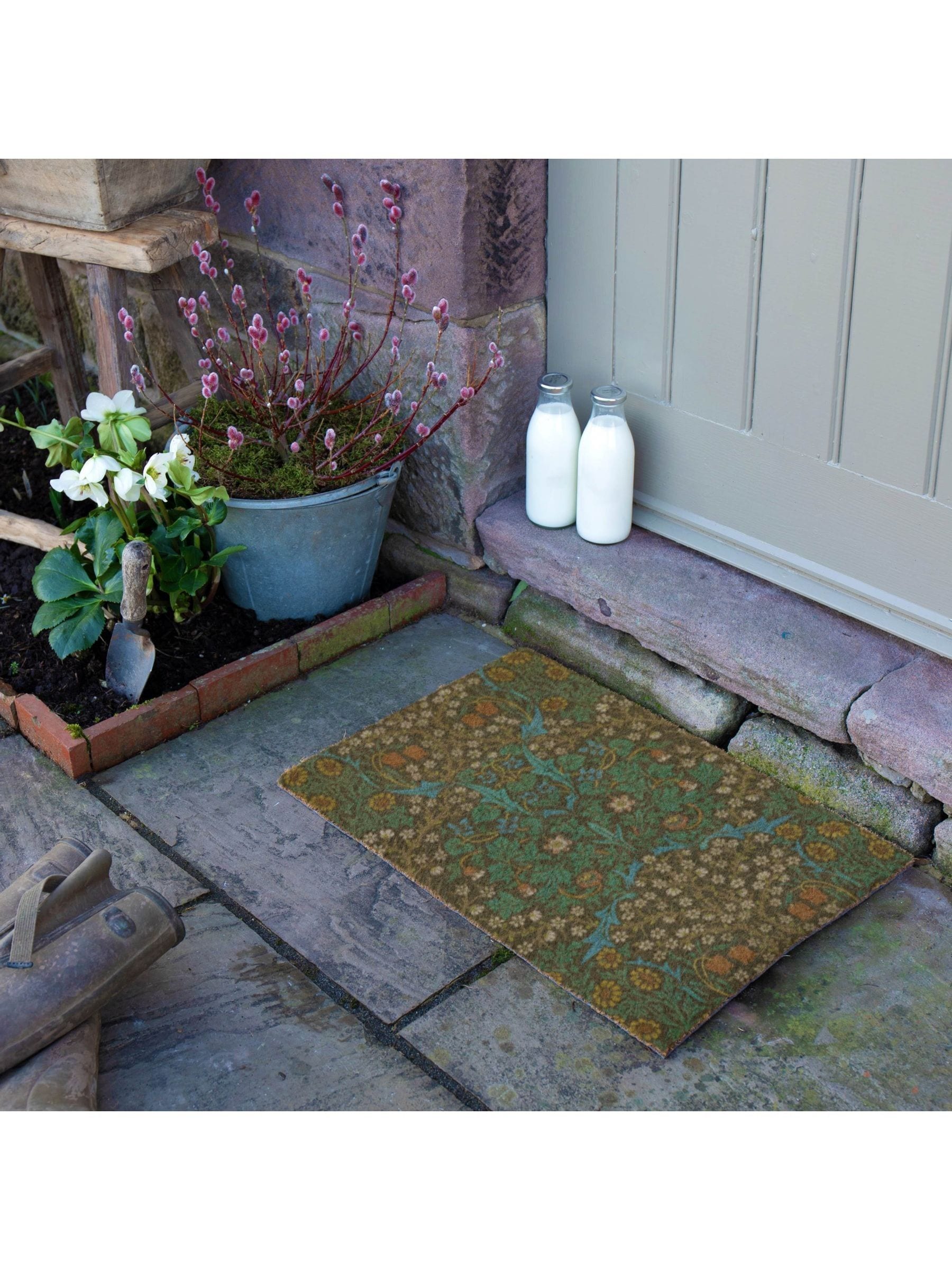 Artsy Mats brown William Morris tulips doormat 60x40cm - British product