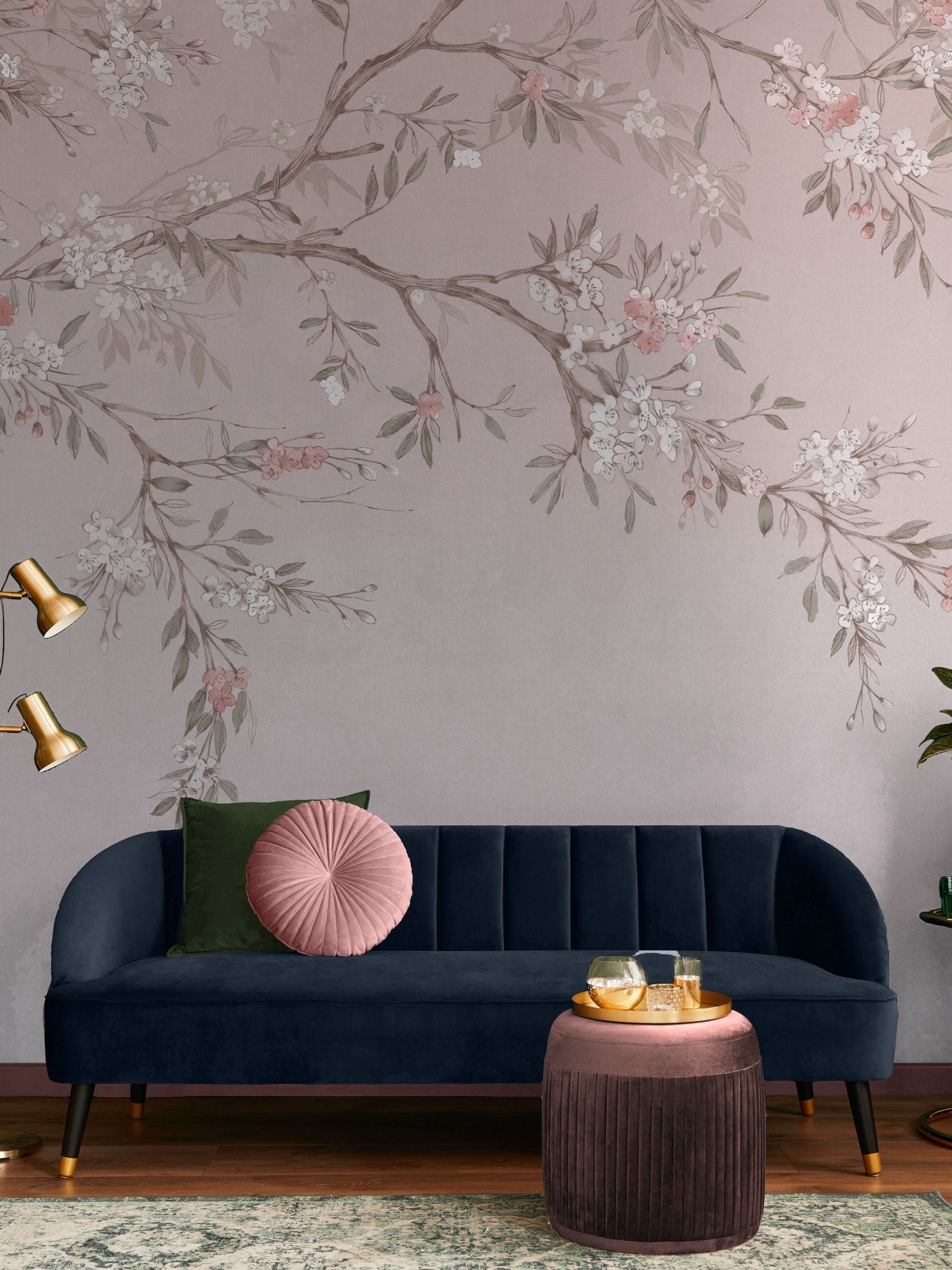 Art For The Home Pink Blossom Trail mural 3M - British product