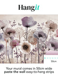 Art For The Home Purple Poppy mural 4M, UK version