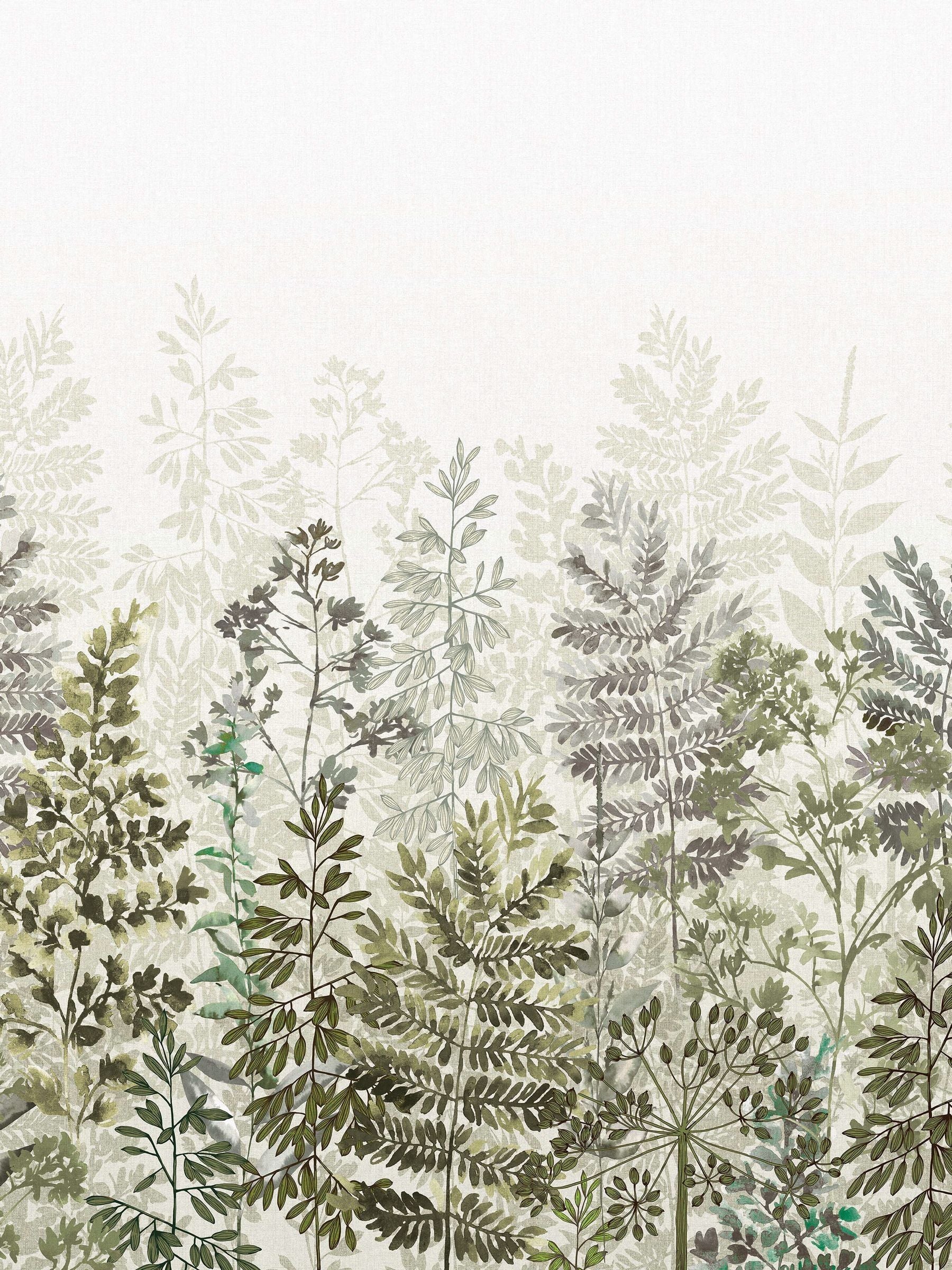 Art For The Home sage leaf silhouette 3M mural, UK version