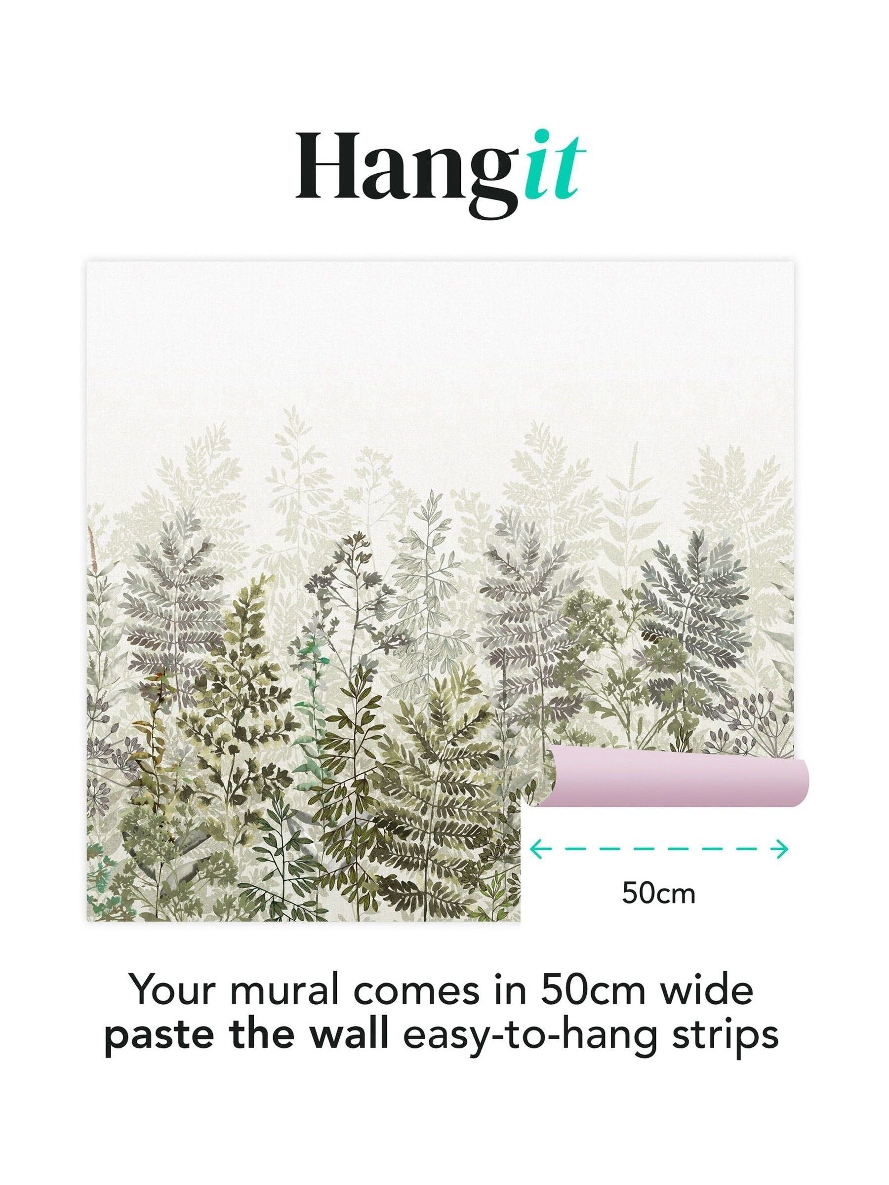 Art For The Home sage leaf silhouette 3M mural, UK version