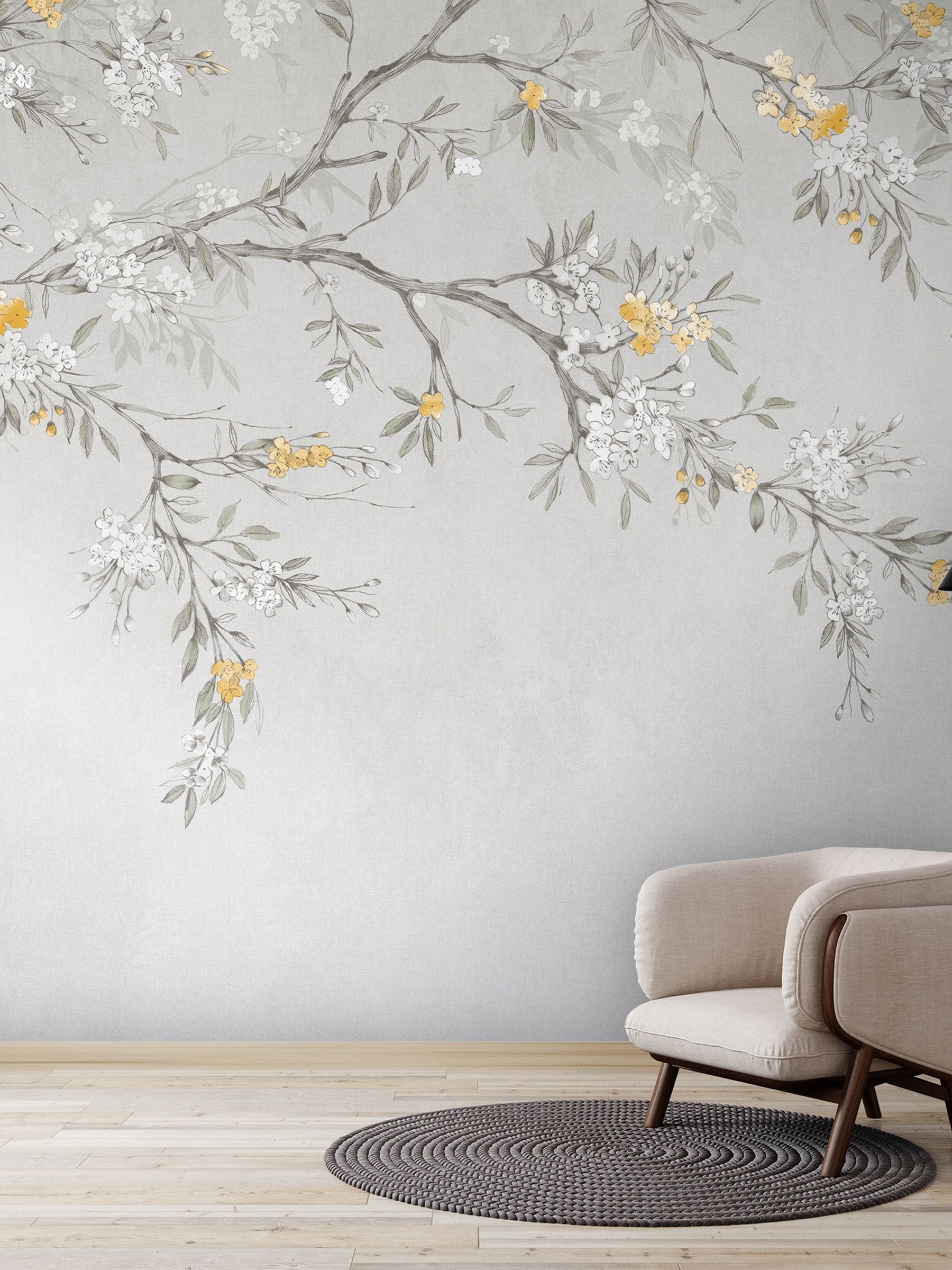 Art For The Home Yellow Blossom Trail Fixed Size 3M Mural