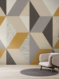 Art For The Home yellow geometric mural 4m (British brand)