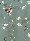 Art For The Home dark duck egg birds and blossom mural 2M, UK version