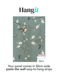 Art For The Home dark duck egg birds and blossom mural 2M, UK version