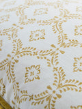 Laura Ashley yellow ochre cotton cushion with plush pad, imported from the UK
