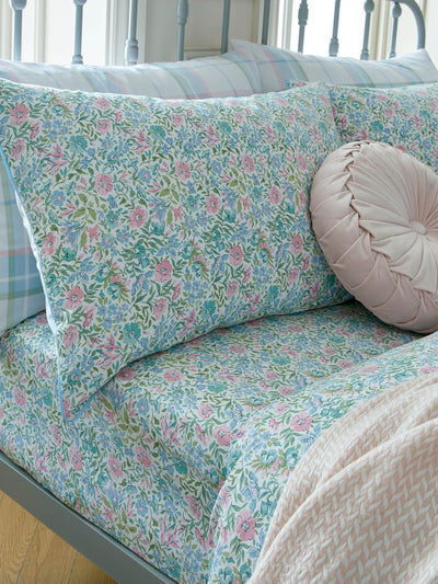 Drap-housse Laura Ashley Blue Powder 100% Coton Sherston Floral Ditsy