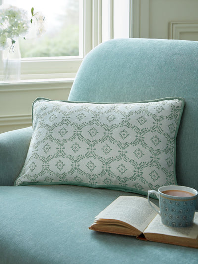 Next Laura Ashley Sage Green 100% Cotton Norton Cushion 30 x 50 cm- Buy online at McGrocer