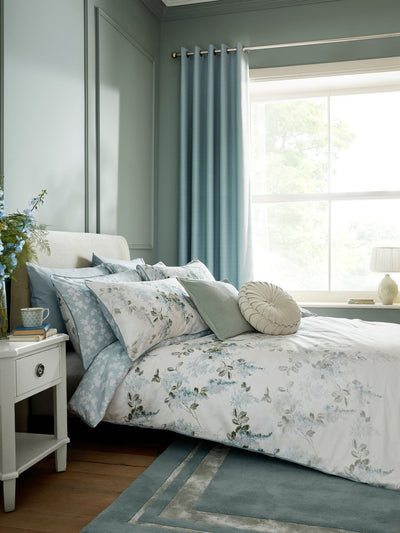Laura Ashley Mirabelle Blue Pale Seaspray Reversible Duvet Cover and Pillowcase Set