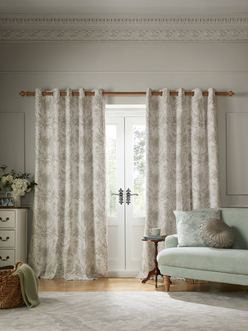 Laura Ashley Tuileries eyelet curtain grey dark dove 163cm - British product