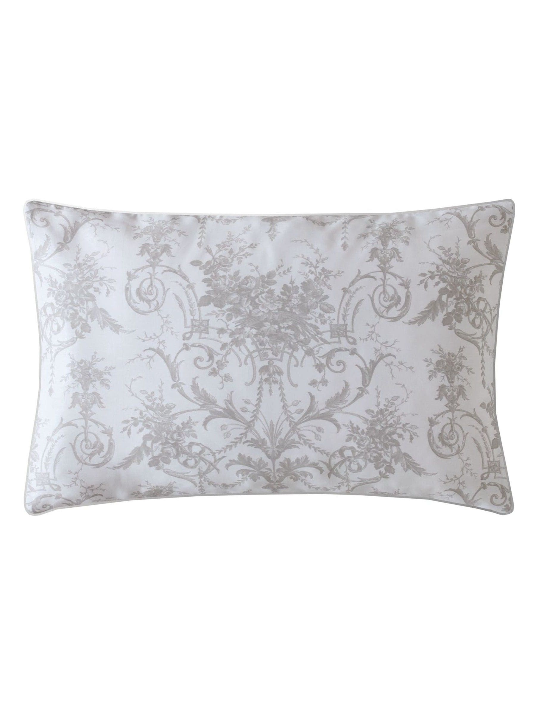 Laura Ashley Set of 2 Dove Grey Tuileries 200 Thread Count Cotton Sateen Pillowcases Set