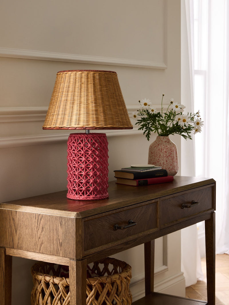 Nina Campbell Pink Chantilly ceramic table lamp 48cm - British product