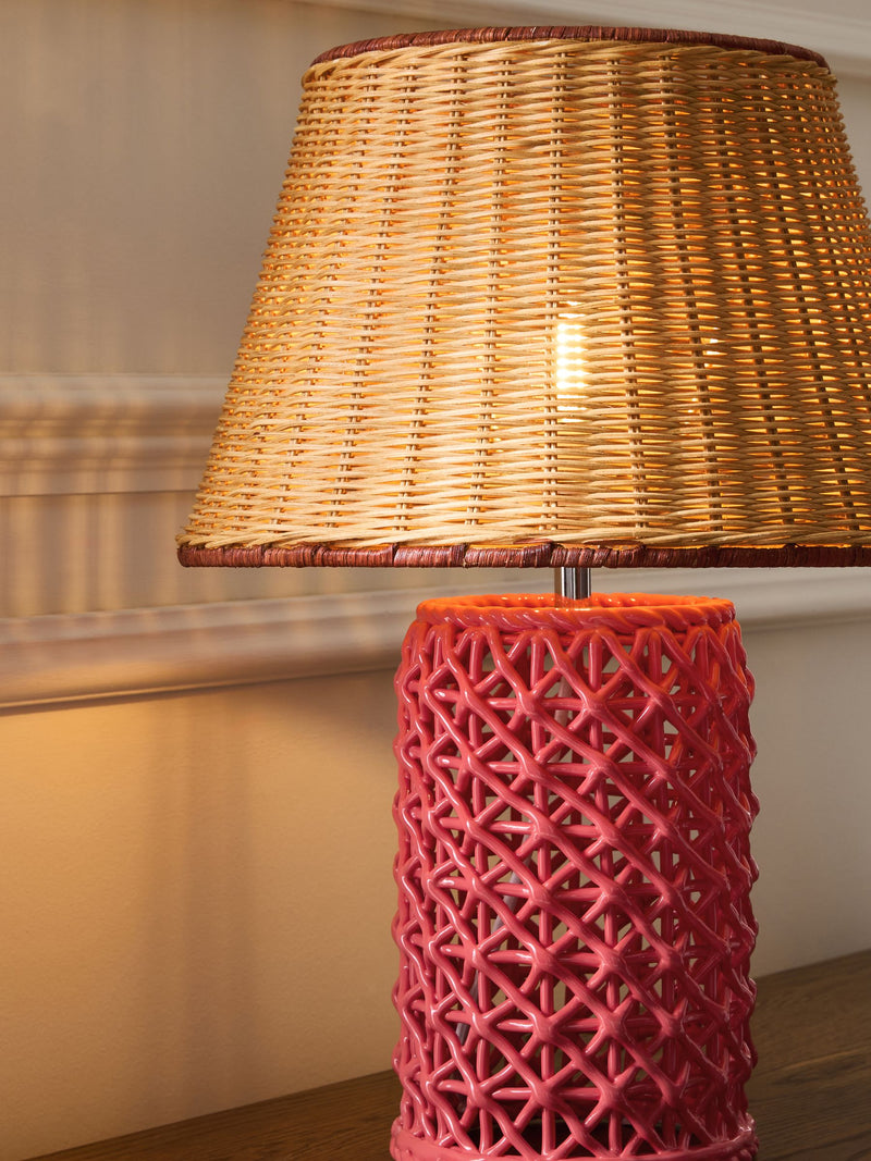 Nina Campbell Pink Chantilly ceramic table lamp 48cm - British product