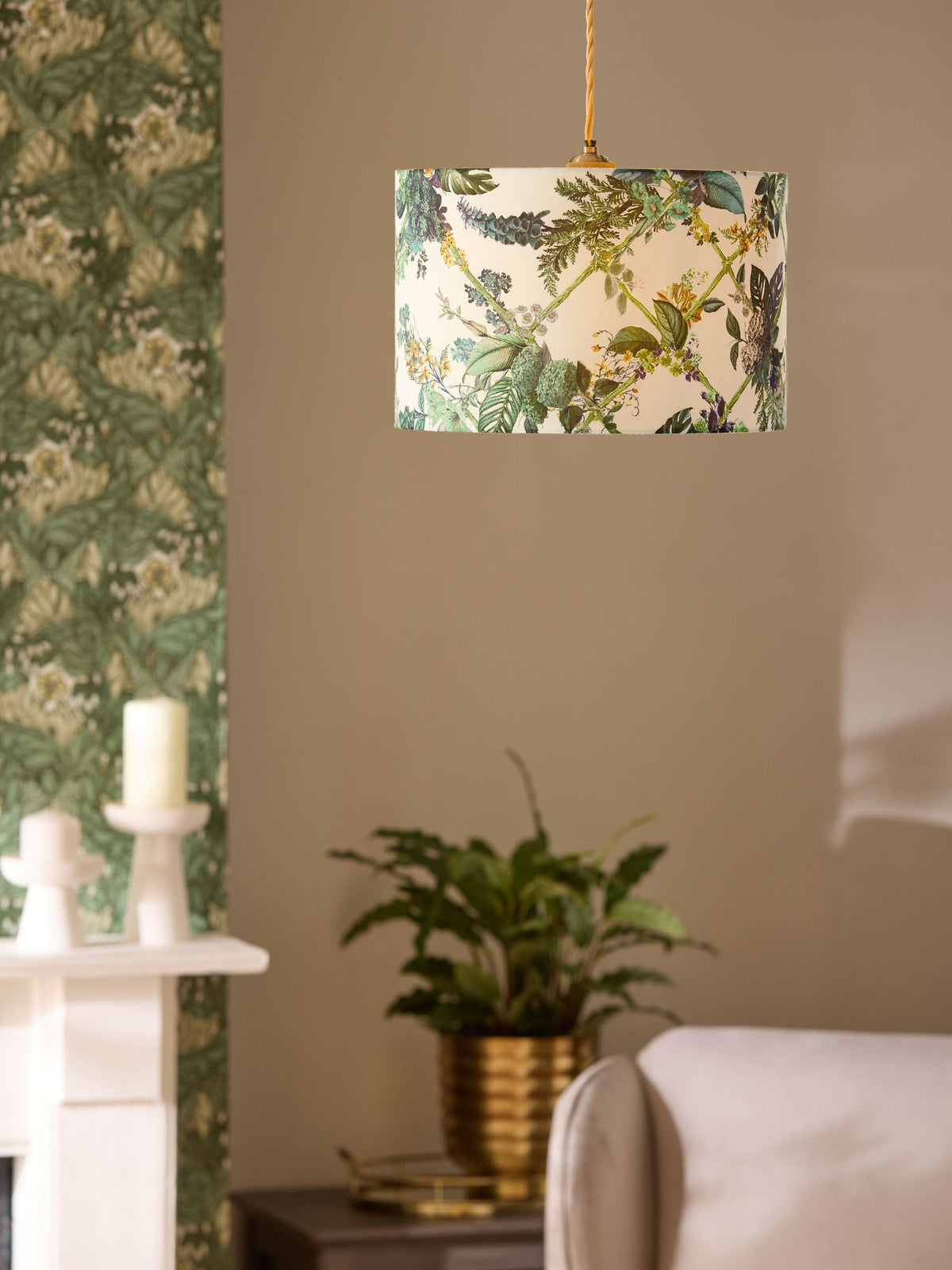 Laurence Llewelyn-Bowen Green Garden drum shade (British brand)