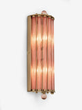 Rockett St George vintage ribbed glass wall light pink and brass, imported from the UK