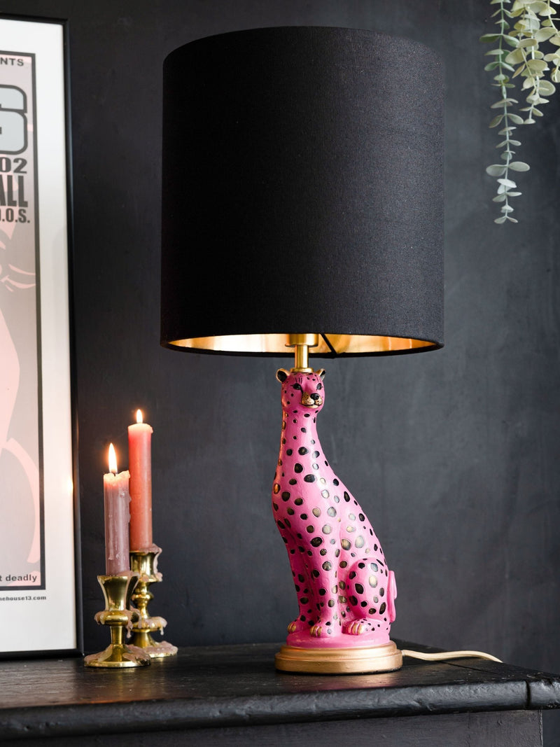Rockett St George table lamp pink leopard 53.4cm, UK version