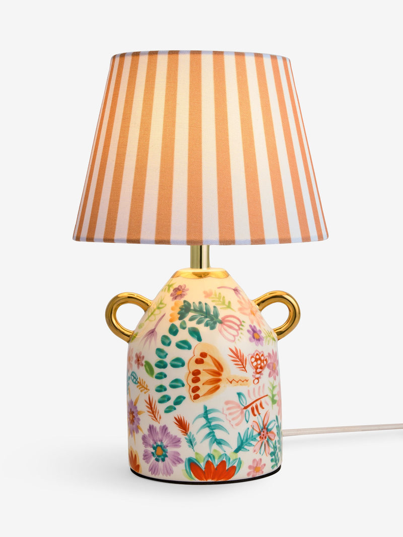 Lucy Tiffney kleine Keramik-Tischlampe mit Blumenmuster, UK-Version