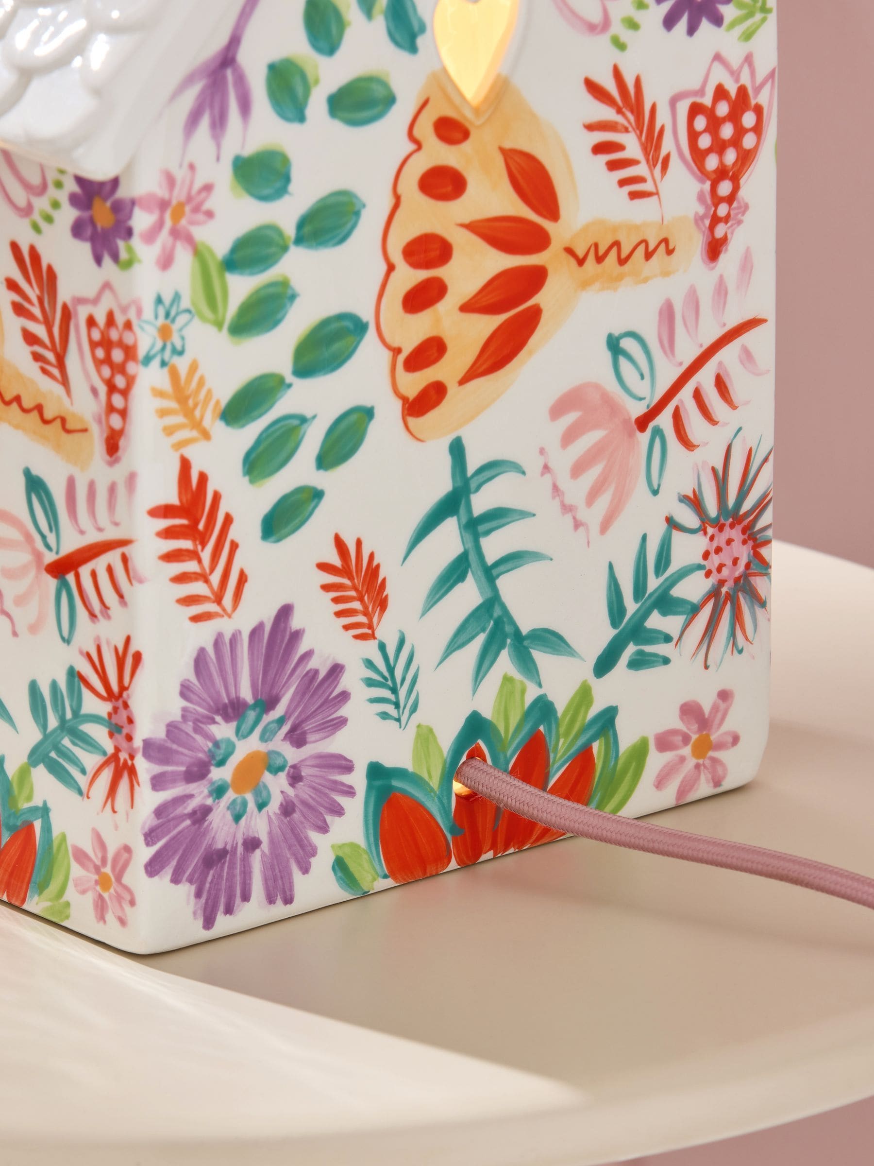 Lucy Tiffney floral house table lamp, UK version