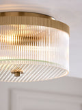 Lipsy flush ceiling light brass ridge glass 33cm, UK version