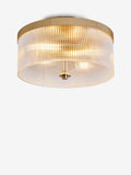 Lipsy flush ceiling light brass ridge glass 33cm, UK version