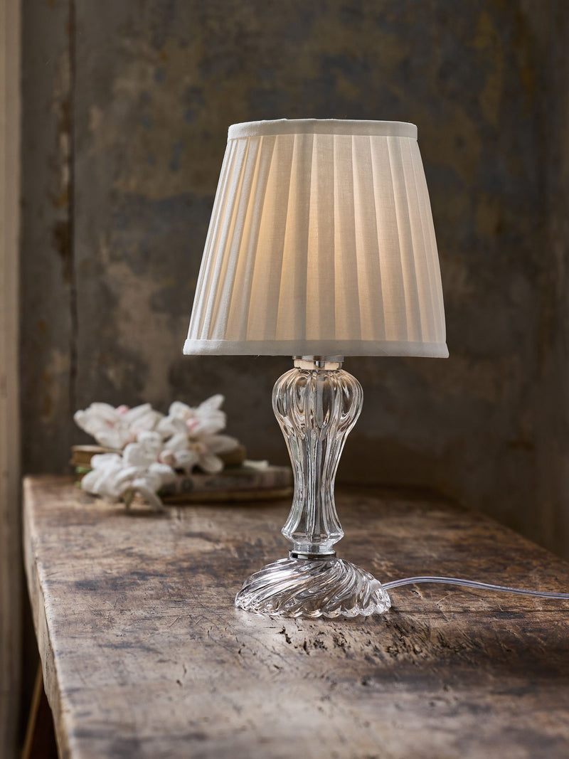Shabby Chic by Rachel Ashwell clear glass table lamp 37cm, imported from the UK