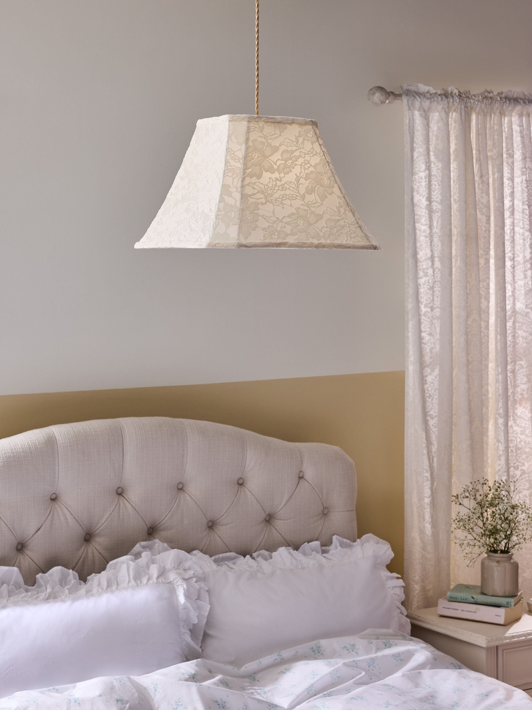 Shabby Chic Rachel Ashwell Esme lace lampshade cream, imported from the UK