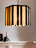 Rockett St George black and white striped fringe ceiling light - British product